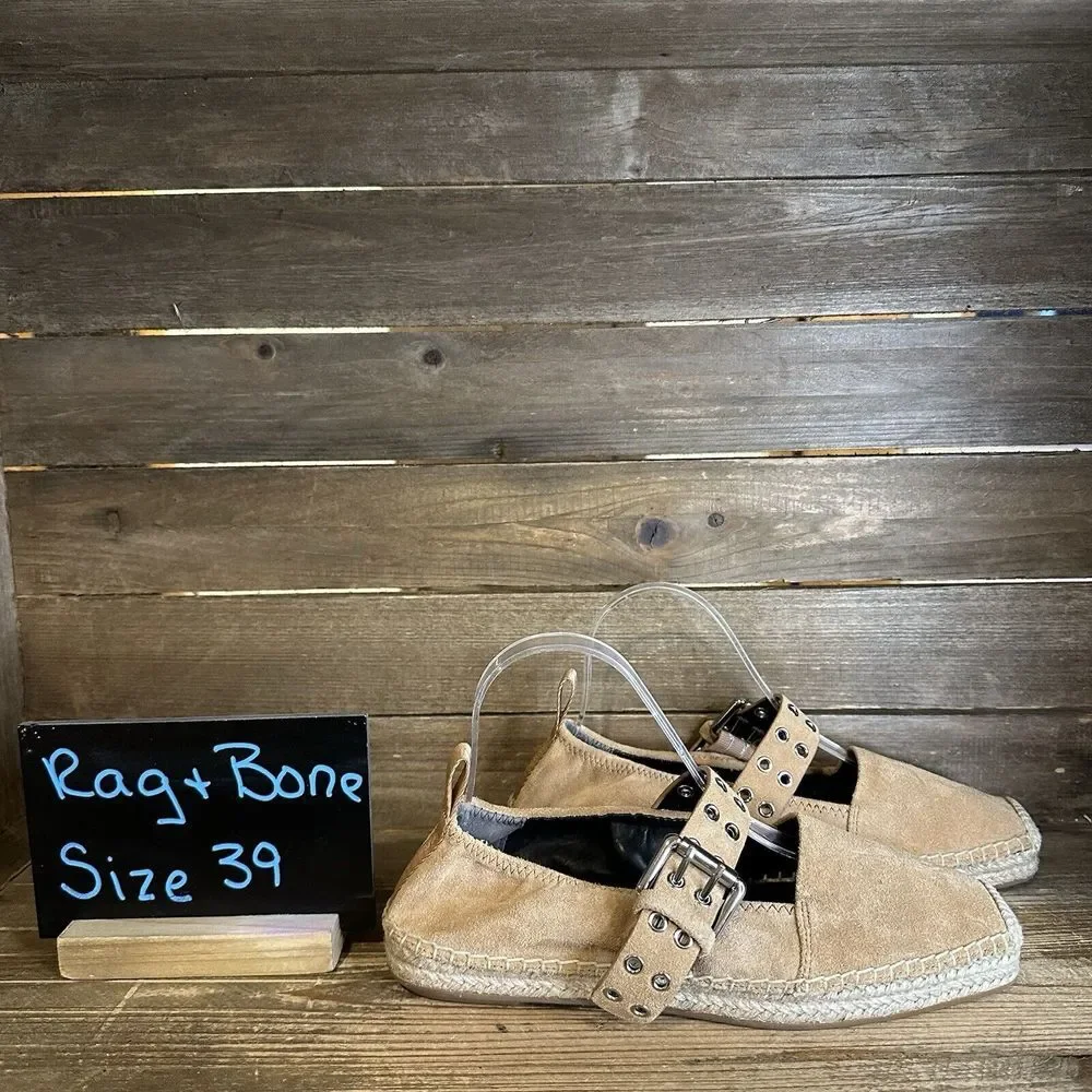 New $348 Womens Rag & and Bone Anteros Espadrille Suede Shoes Size EUR 39 US‎ 9